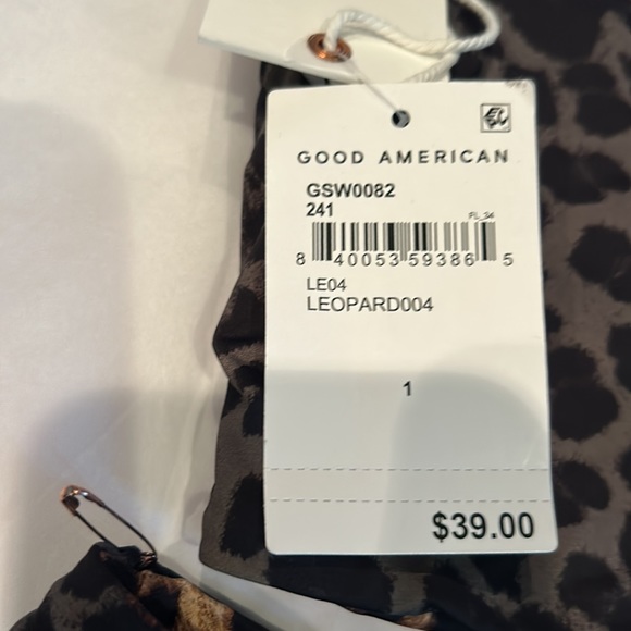NWT GOOD AMERICAN leopard cheetah reversible print bikini size XS/S - Picture 9 of 14